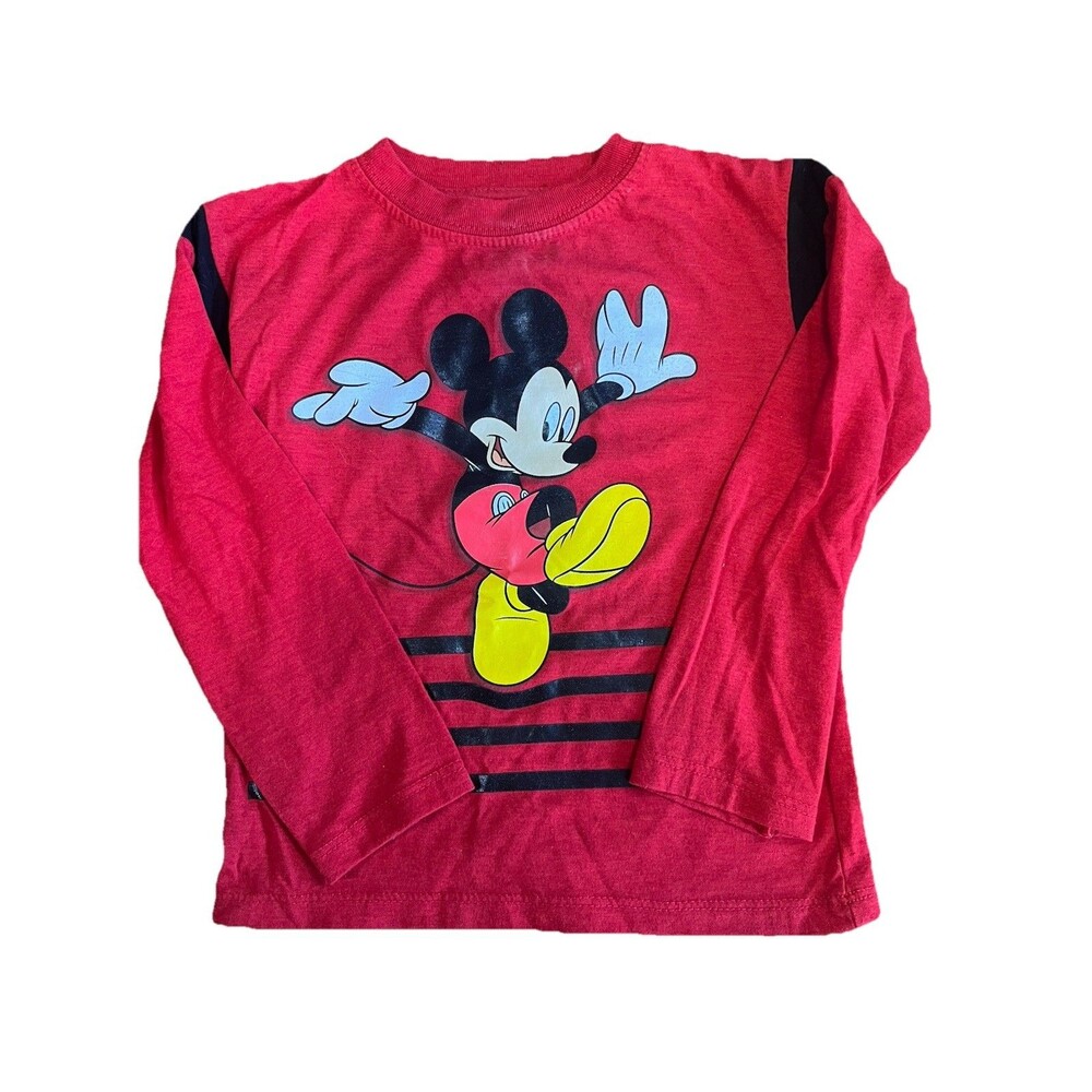 Mickey Mouse Shirt 3T Toddler Kids Long Sleeve Roadster Racer Disney Graphic Tee